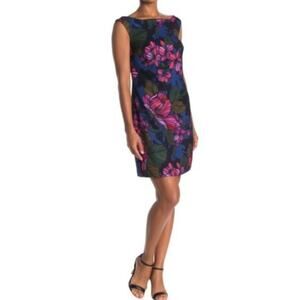 Trina Turk Kiera Astor's Garden Sheath Dress Small Dark Floral Sleeveless